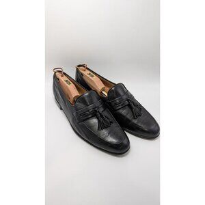 Bally Black Leather Tassel Fringe Loafer